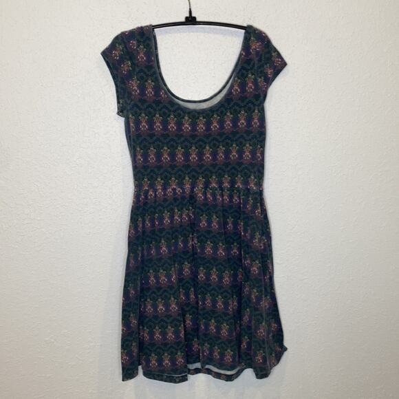 Mossimo Supply Co. Cap Sleeve Scoop Neck Stretchy Mini Dress Boho Print Sz Sm - Picture 5 of 12